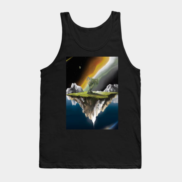 Flying Island Outer Space Tank Top by maxcode